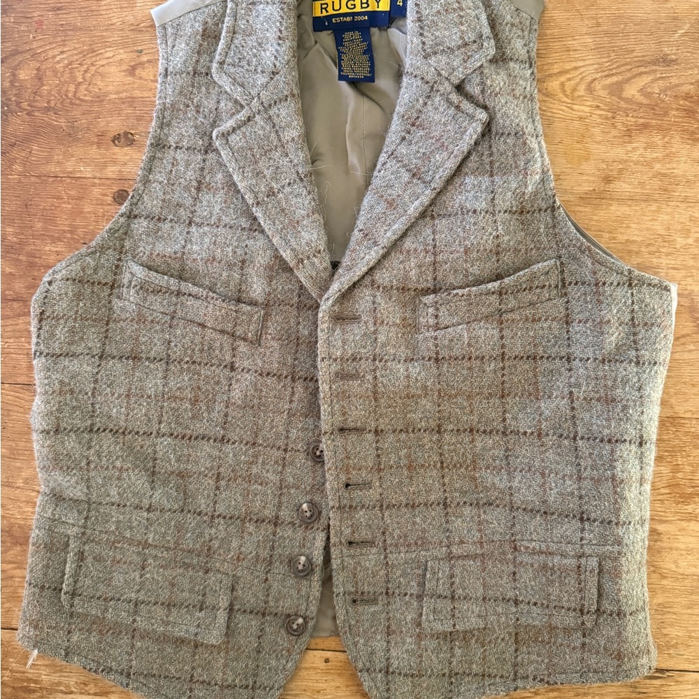 Ralph Lauren Rugby Brown and Tan Tweed Vest